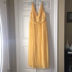 Yellow chiffon maxi dress